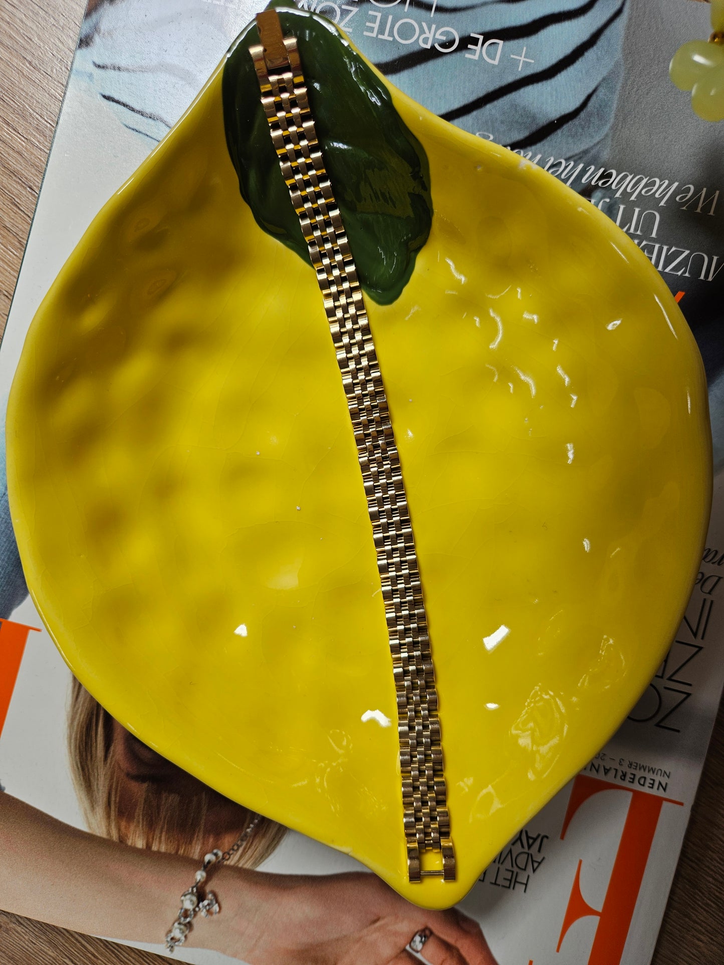Armband schakel - goud