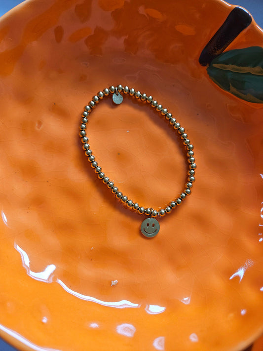 Armband smiley - goud