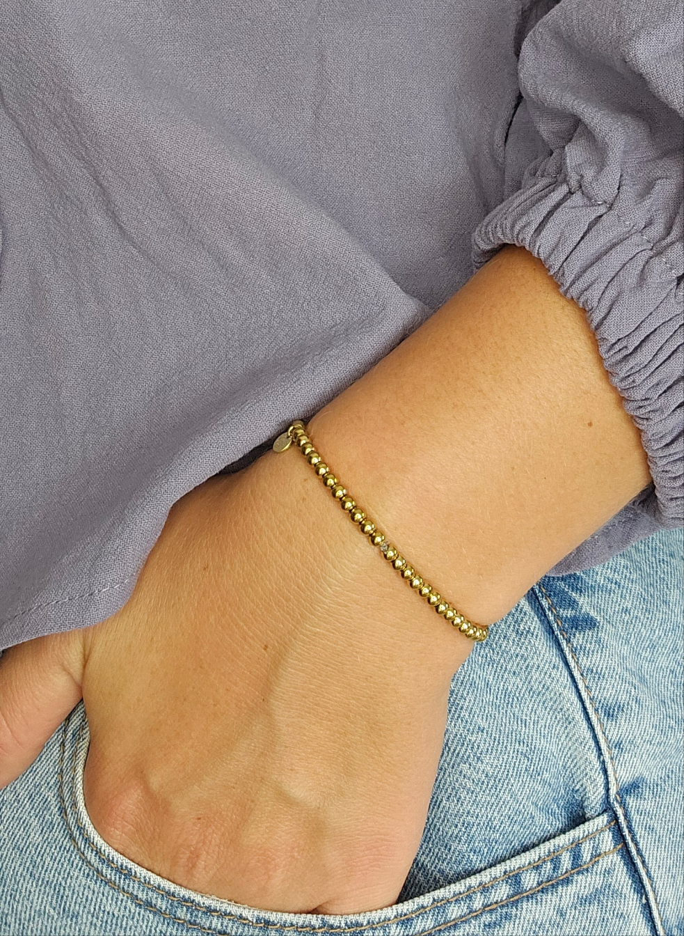 Armband kraal - goud