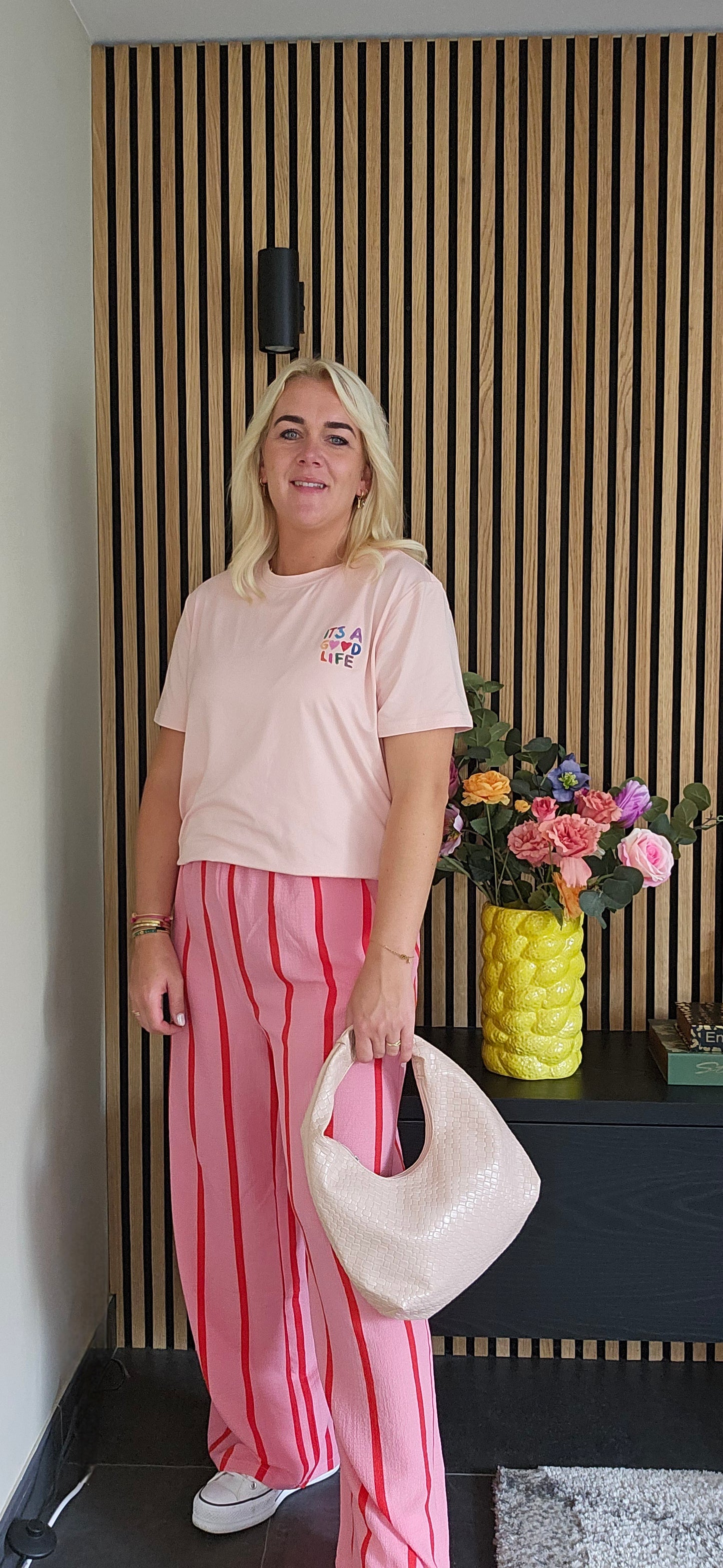 It's a good life T-shirt- roze