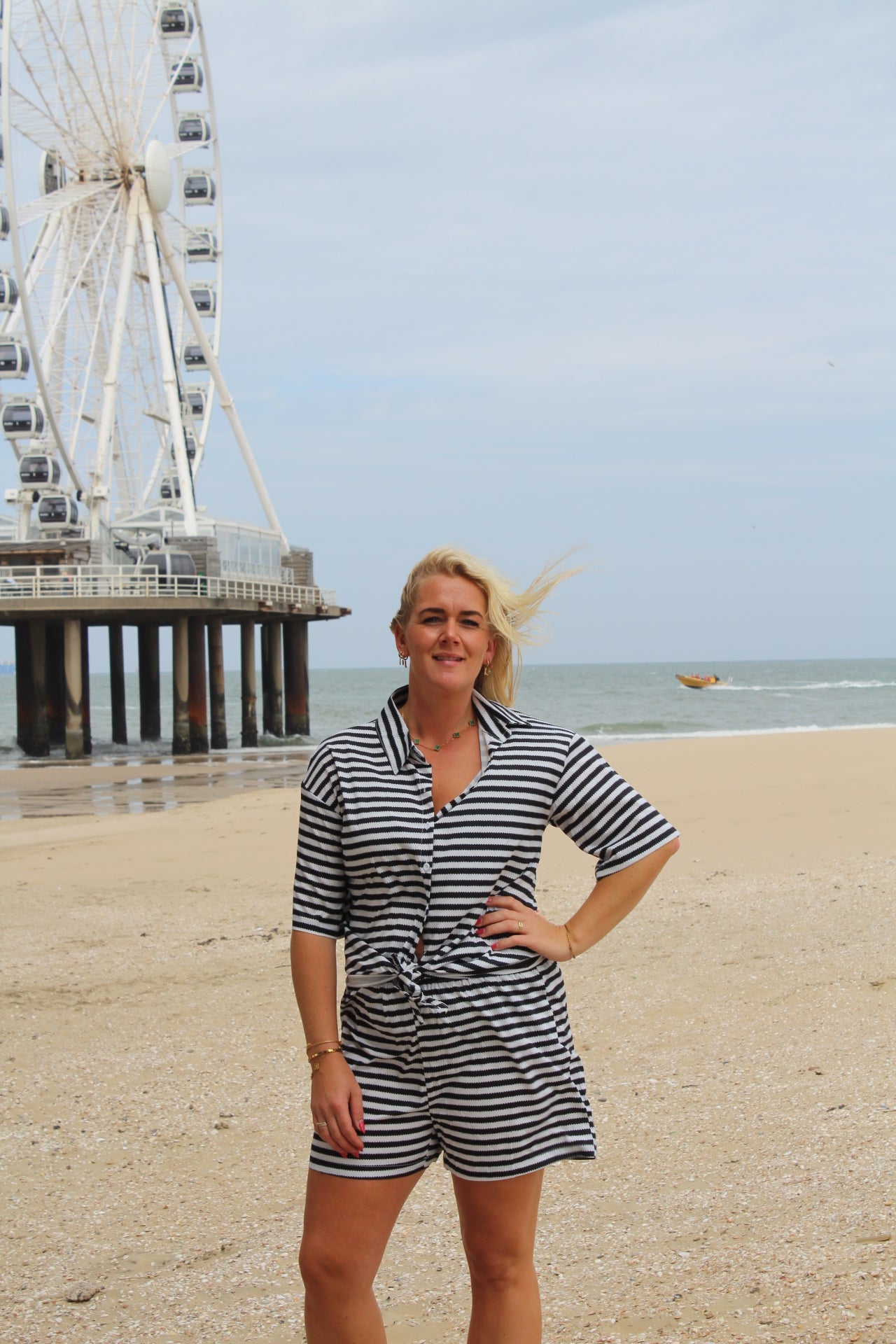 Eliva set- donkerblauw/wit