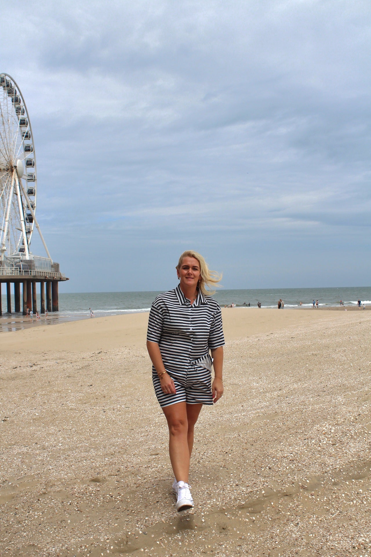 Eliva set- donkerblauw/wit